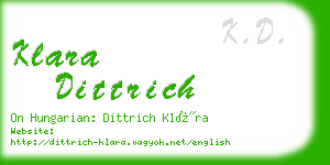 klara dittrich business card